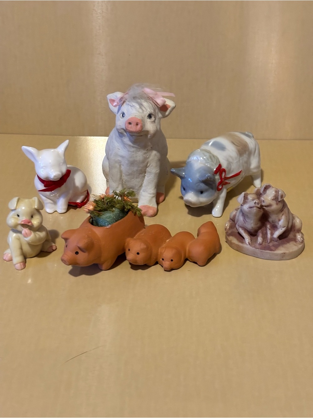 Set of 6 Vintage Pig Figurines